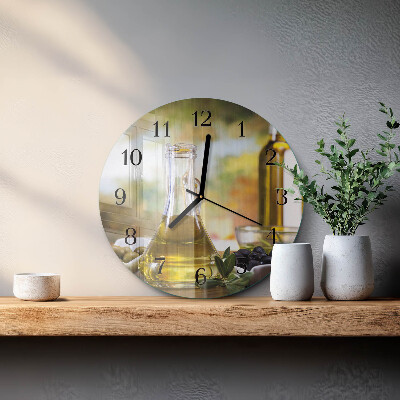 Reloj de pared redondo Aceite de oliva
