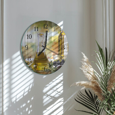 Reloj de pared redondo Aceite de oliva