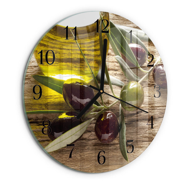 Reloj de pared redondo Aceite de oliva