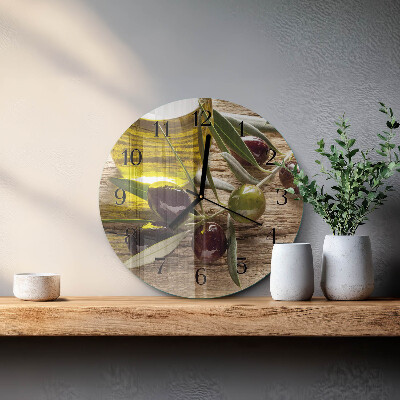 Reloj de pared redondo Aceite de oliva