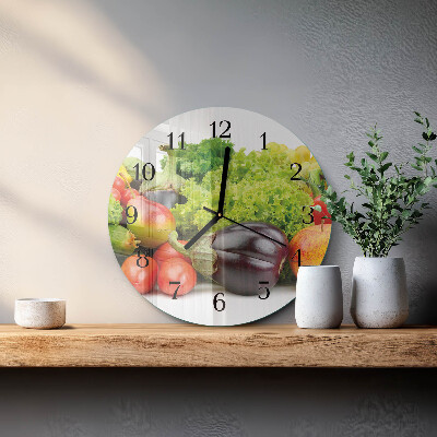 Reloj de pared redondo Verduras