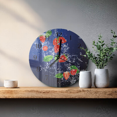 Reloj de pared redondo fresas
