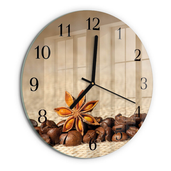 Reloj de pared redondo Granos de café