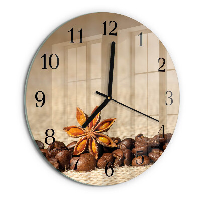 Reloj de pared redondo Granos de café