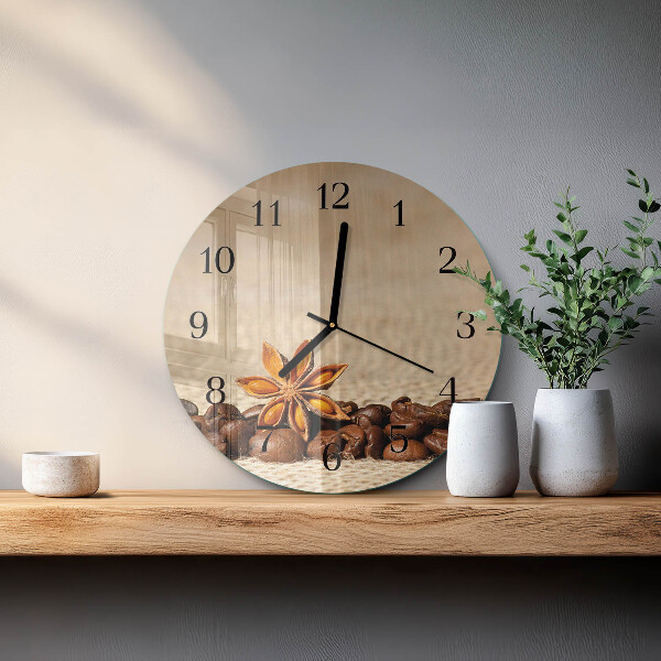 Reloj de pared redondo Granos de café