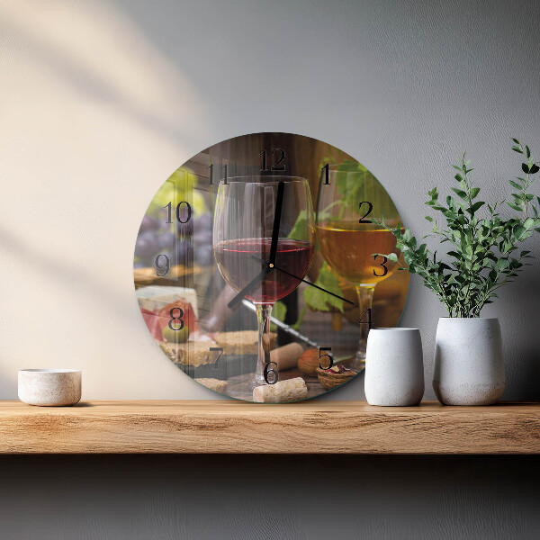 Reloj de pared redondo Copa de vino