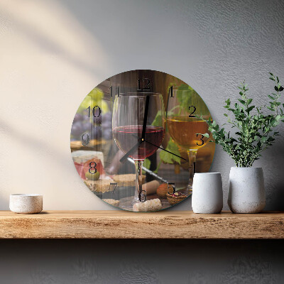 Reloj de pared redondo Copa de vino