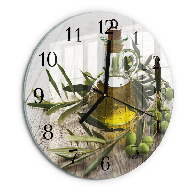 Reloj de pared redondo Aceite de oliva