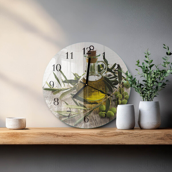 Reloj de pared redondo Aceite de oliva
