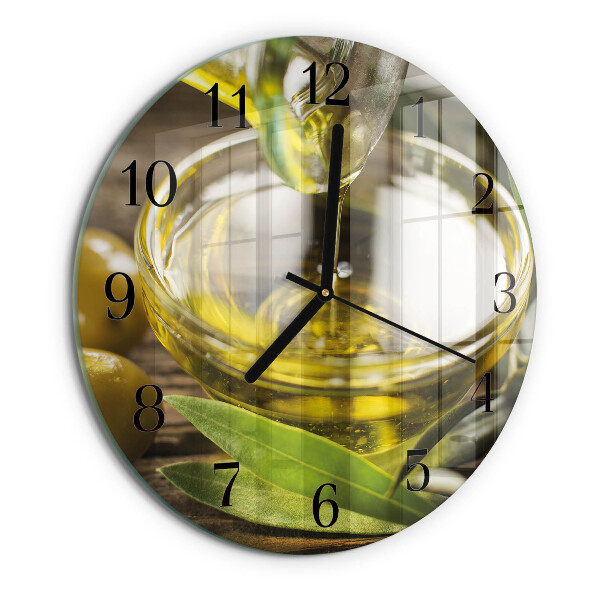 Reloj de pared redondo Aceite de oliva