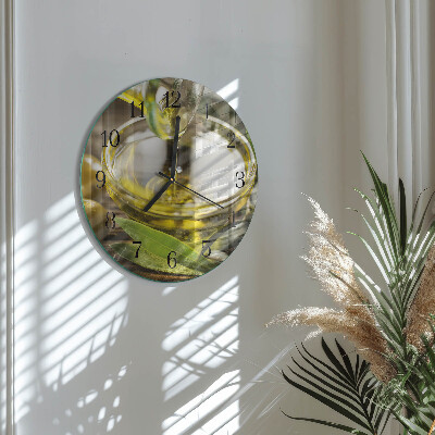Reloj de pared redondo Aceite de oliva