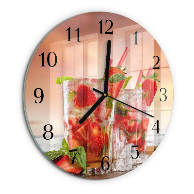 Reloj de pared redondo fresas