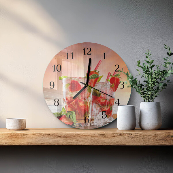 Reloj de pared redondo fresas