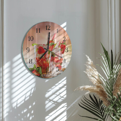 Reloj de pared redondo fresas