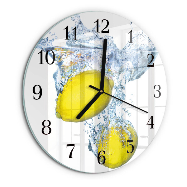 Reloj de pared redondo Limones en agua