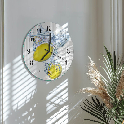 Reloj de pared redondo Limones en agua