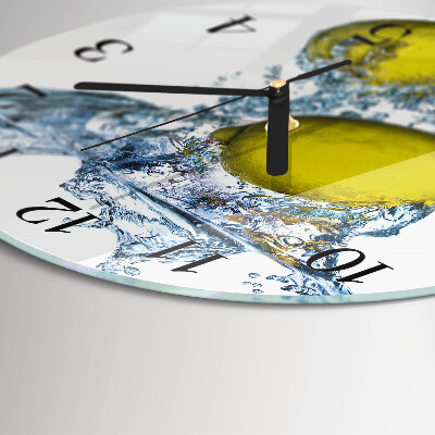 Reloj de pared redondo Limones en agua