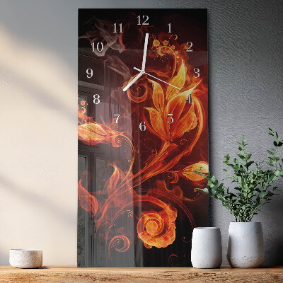 Reloj vertical Flores abstractas