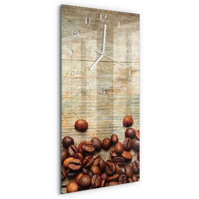 Reloj vertical Granos de café Madera