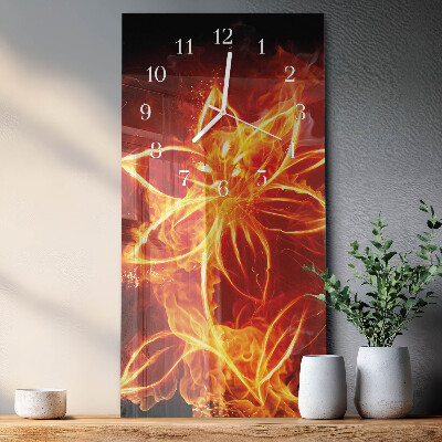 Reloj vertical Flor de fuego