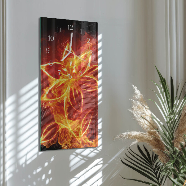 Reloj vertical Flor de fuego