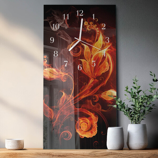Reloj vertical Flor de fuego