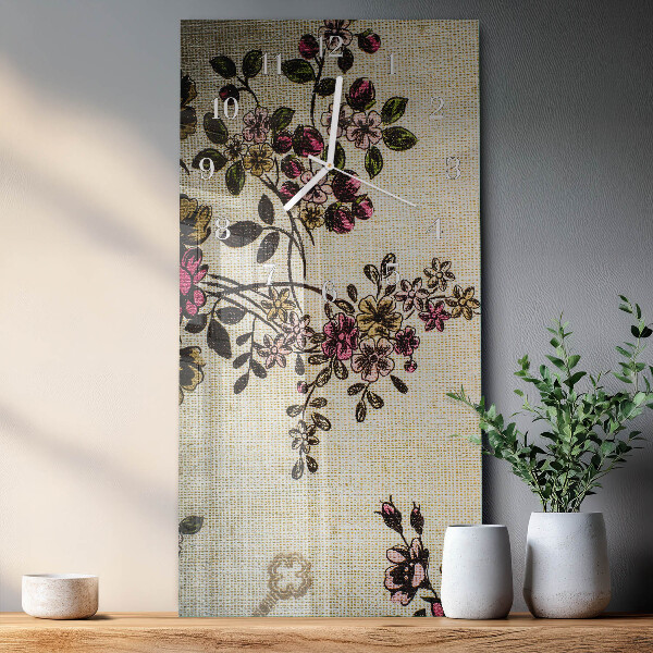 Reloj vertical Estampado floral