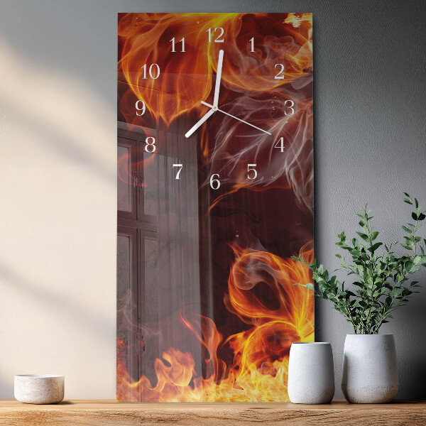 Reloj vertical Flores de fuego