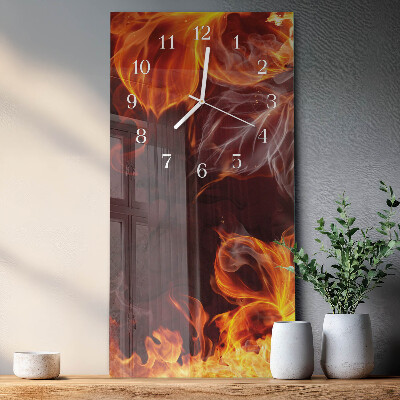 Reloj vertical Flores de fuego