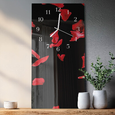 Reloj vertical Pétalos de rosa