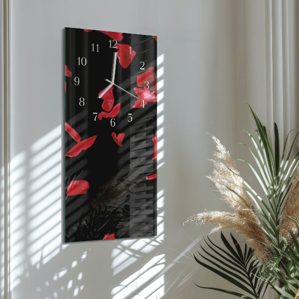 Reloj vertical Pétalos de rosa