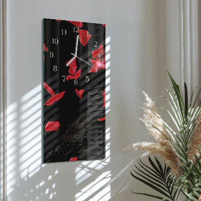 Reloj vertical Pétalos de rosa