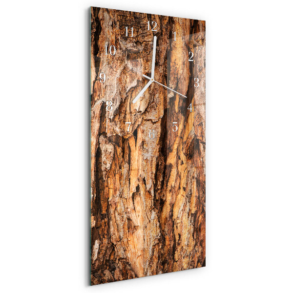 Reloj vertical corteza de árbol