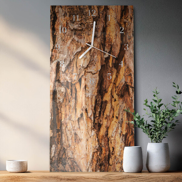 Reloj vertical corteza de árbol