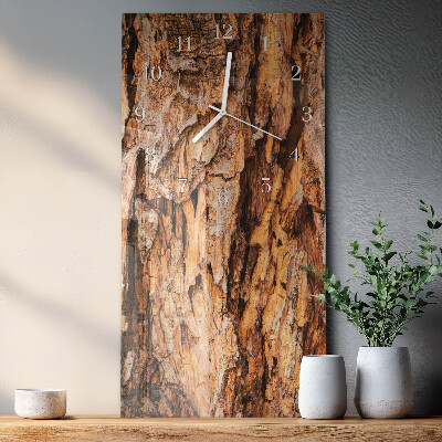 Reloj vertical corteza de árbol