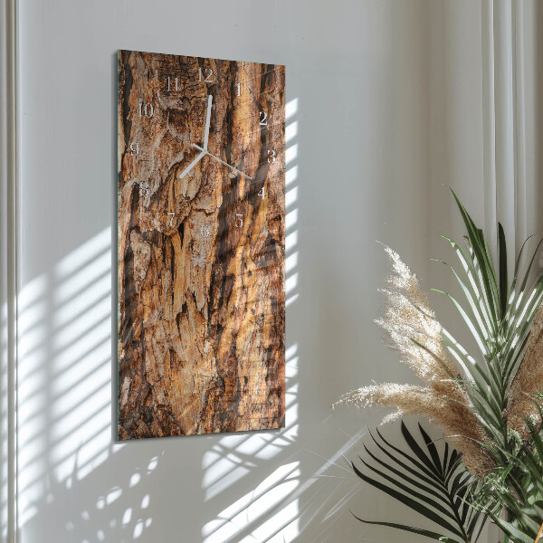 Reloj vertical corteza de árbol