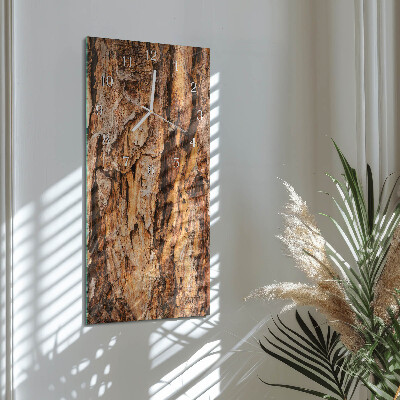 Reloj vertical corteza de árbol