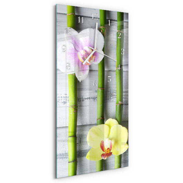 Reloj vertical Bambú orquídea