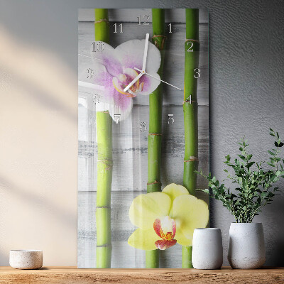 Reloj vertical Bambú orquídea