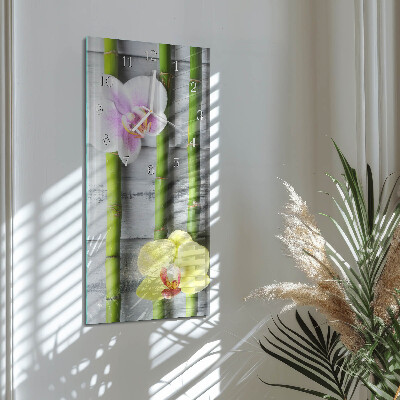 Reloj vertical Bambú orquídea