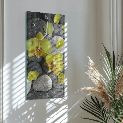 Reloj vertical Piedra floral