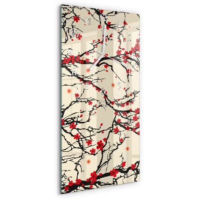 Reloj vertical estampado floral