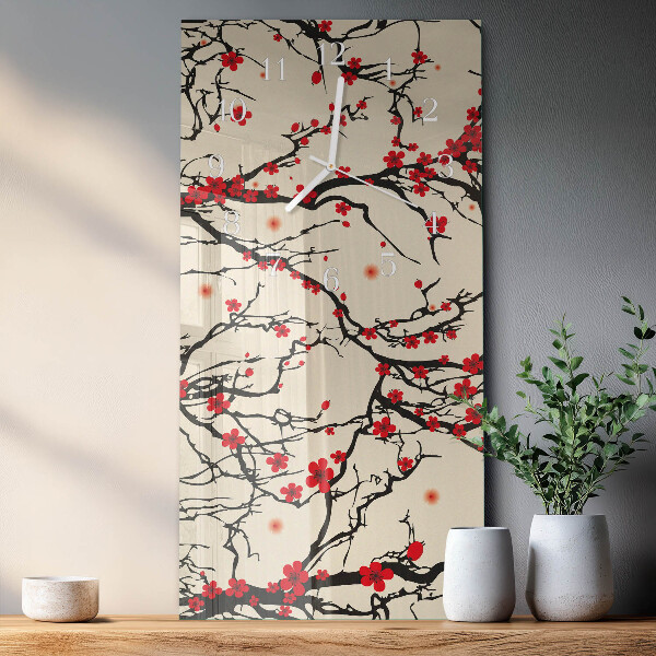 Reloj vertical estampado floral