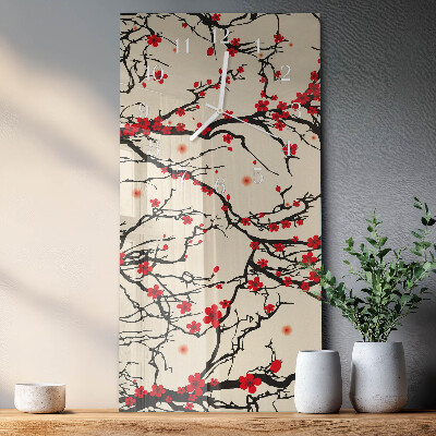 Reloj vertical estampado floral