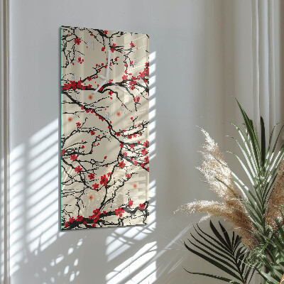 Reloj vertical estampado floral