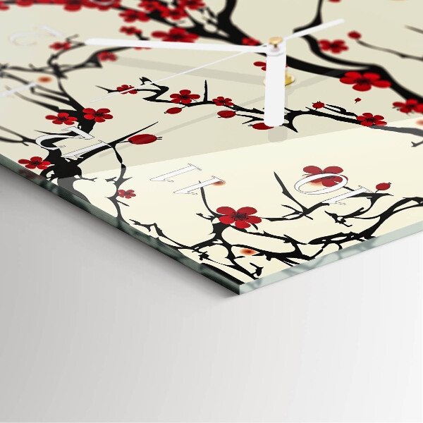 Reloj vertical estampado floral
