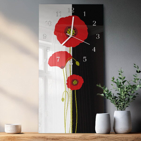 Reloj vertical Cabezas de amapola