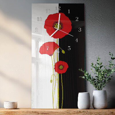 Reloj vertical Cabezas de amapola
