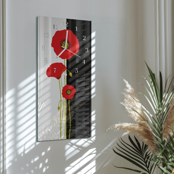 Reloj vertical Cabezas de amapola