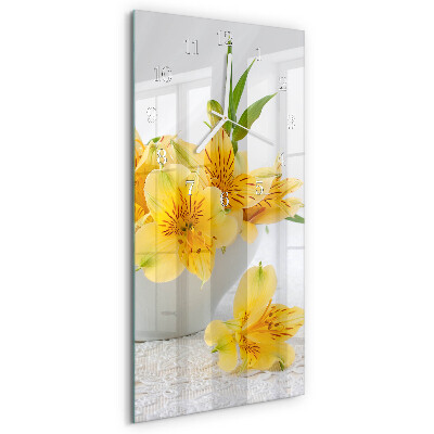 Reloj vertical flores amarillas